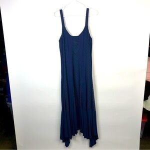 Gabby Skye Navy blue maxi dress sleeveless tank lace detail size 12 NWOT